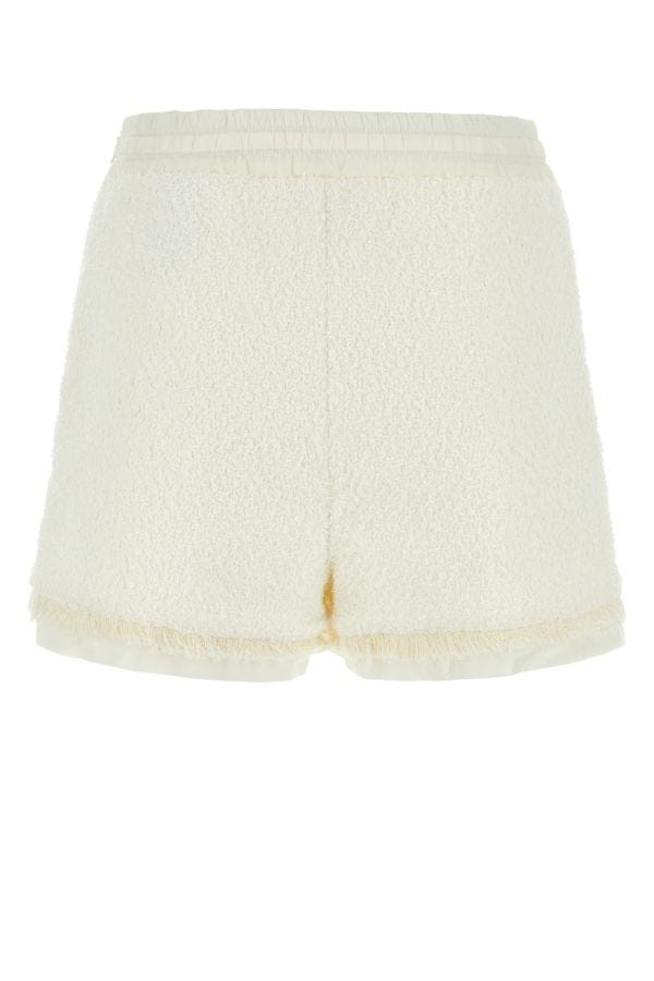MONCLER | Ivory tweed shorts
