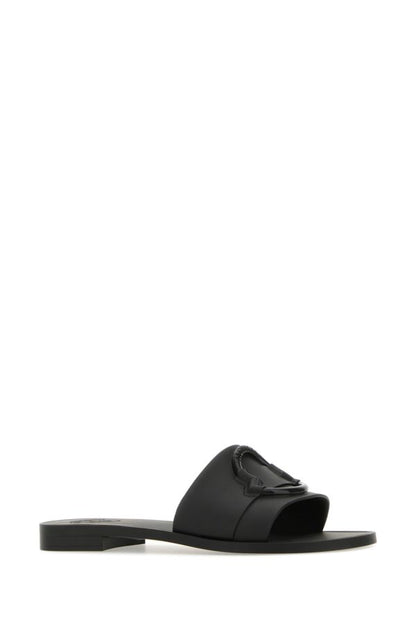 MONCLER | Black rubber Mon slippers