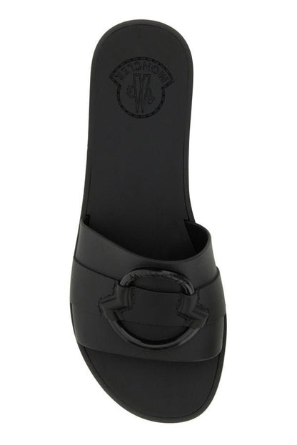 MONCLER | Black rubber Mon slippers