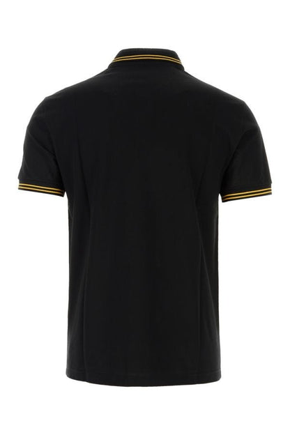 VERSACE | Black piquet polo shirt