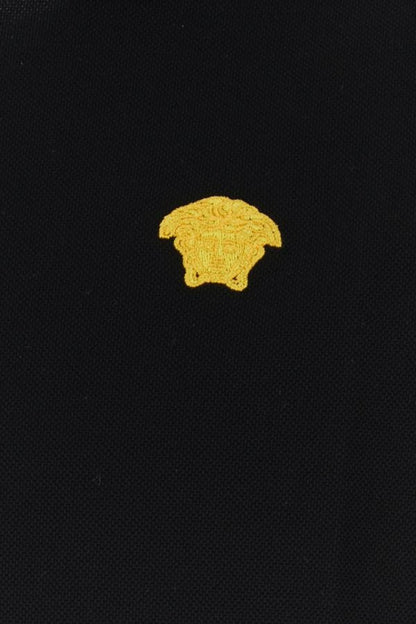 VERSACE | Black piquet polo shirt