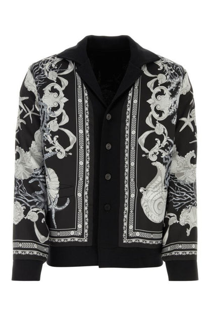 VERSACE | Printed wool and viscose cardigan
