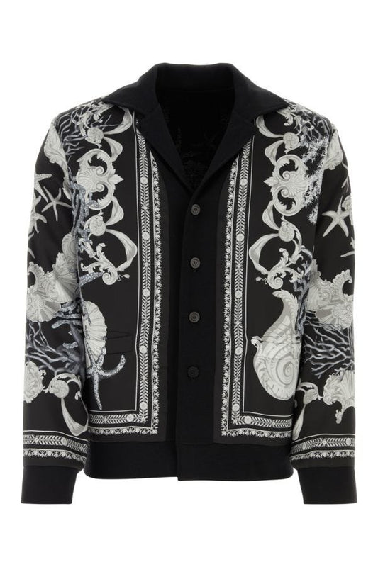 VERSACE | Printed wool and viscose cardigan