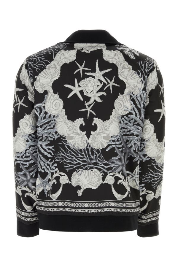 VERSACE | Printed wool and viscose cardigan
