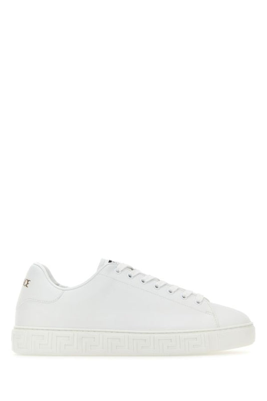 VERSACE | White synthetic leather Greca sneakers