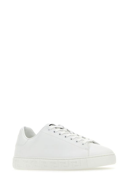 VERSACE | White synthetic leather Greca sneakers