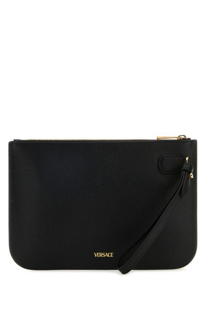 VERSACE | Black leather Medusa Biggie clutch