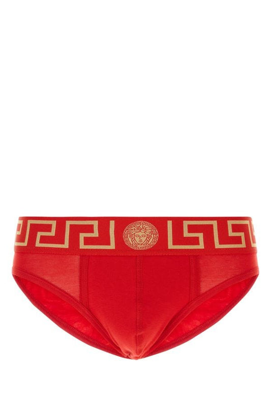 VERSACE | Red stretch cotton brief