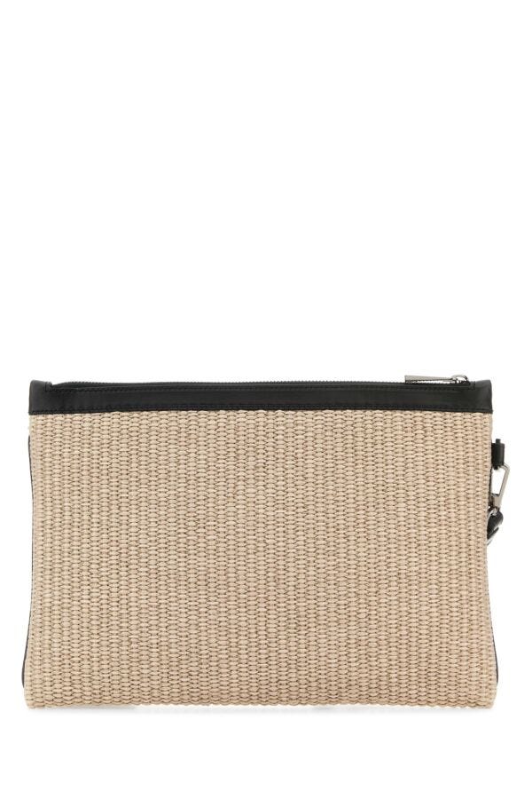 VERSACE | Cappuccino raffia pouch