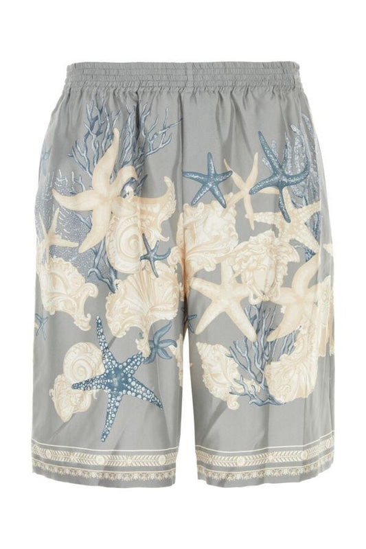 VERSACE | Printed silk bermuda shorts