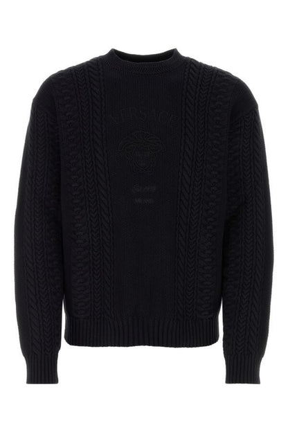 VERSACE | Black cotton blend sweater