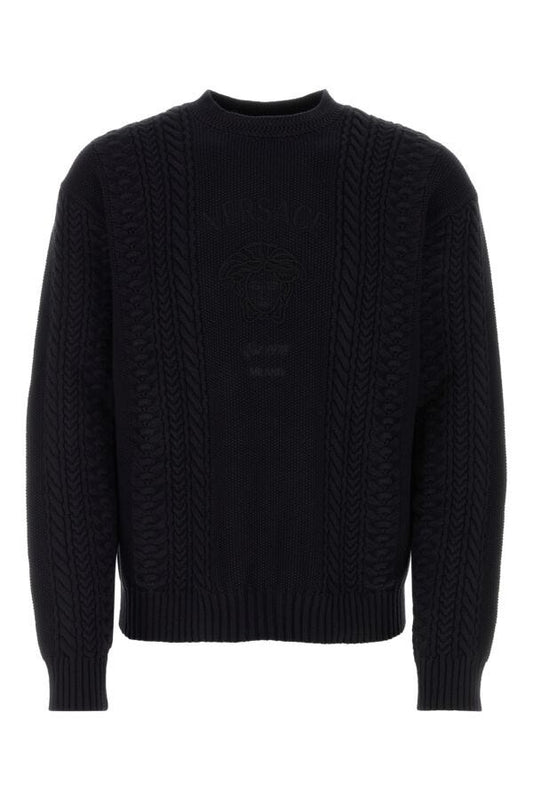 VERSACE | Black cotton blend sweater