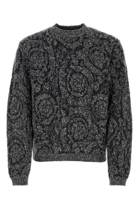 VERSACE | Embroidered cotton blend sweater