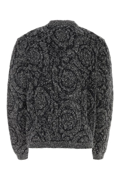 VERSACE | Embroidered cotton blend sweater
