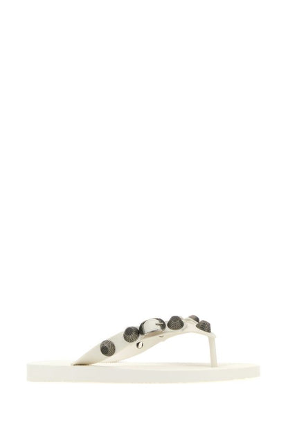 BALENCIAGA | White rubber Cagole thong slippers