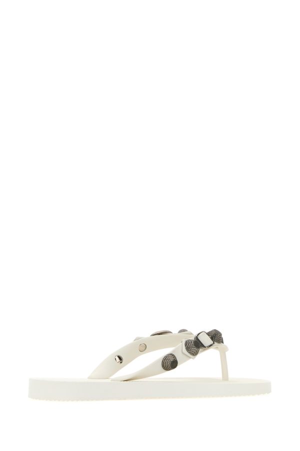 BALENCIAGA | White rubber Cagole thong slippers