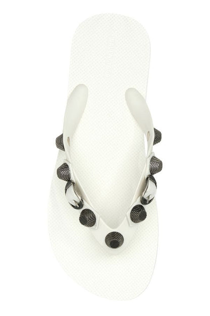 BALENCIAGA | White rubber Cagole thong slippers
