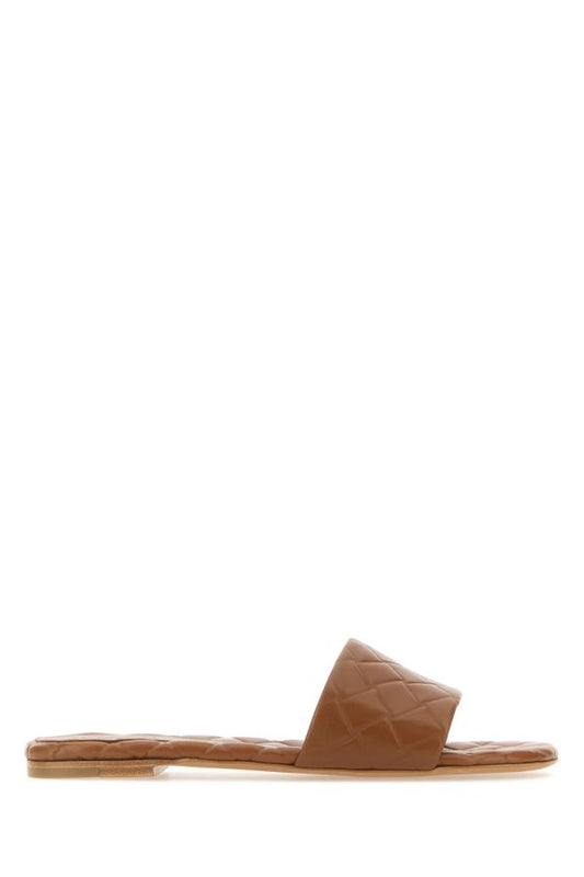 BOTTEGA VENETA | Brown leather Amy slippers