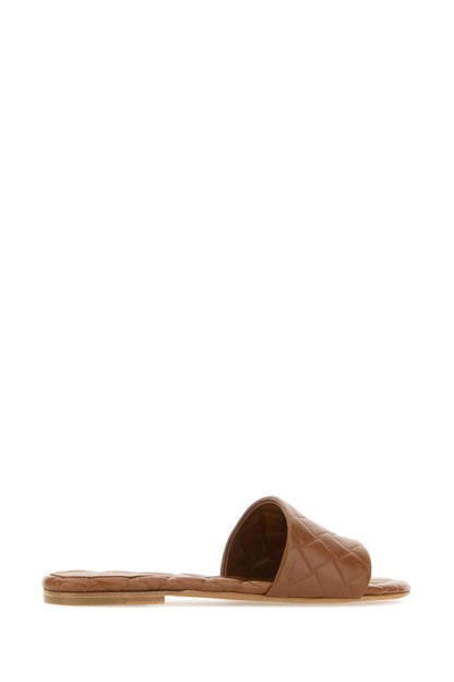 BOTTEGA VENETA | Brown leather Amy slippers
