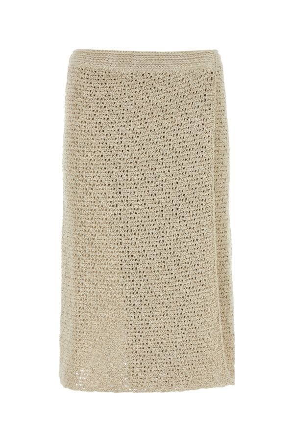 BOTTEGA VENETA | Sand crochet skirt