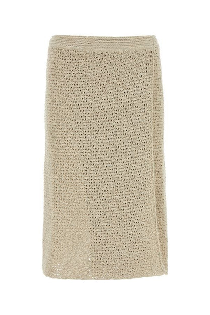 BOTTEGA VENETA | Sand crochet skirt