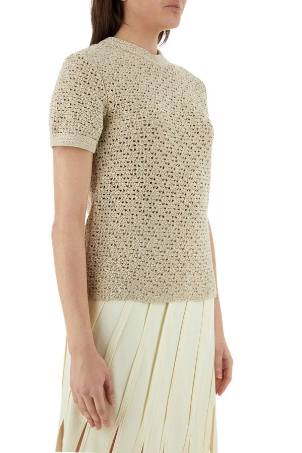 BOTTEGA VENETA | Sand crochet t-shirt