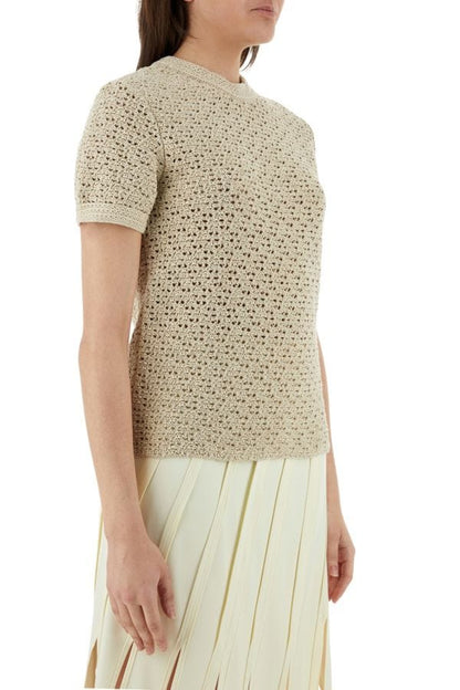 BOTTEGA VENETA | Sand crochet t-shirt