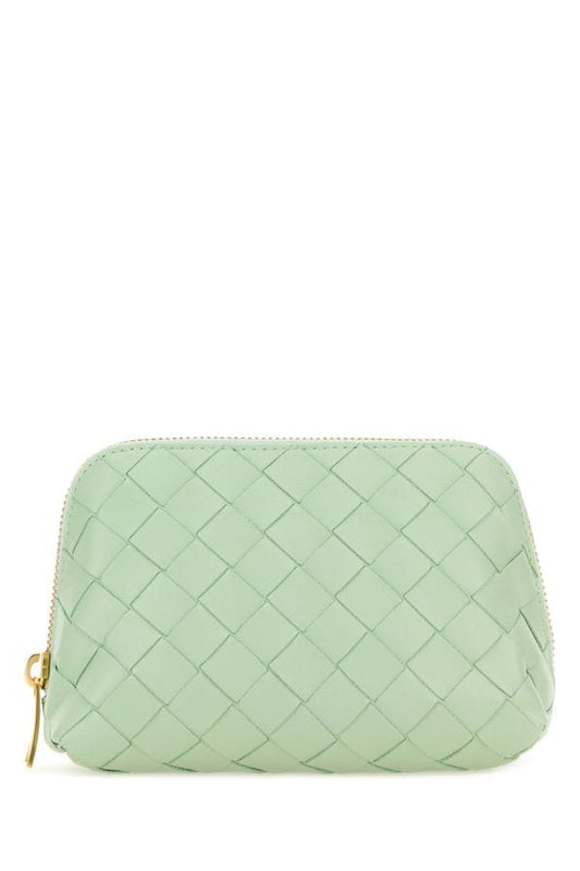 BOTTEGA VENETA | Mint green leather beauty case