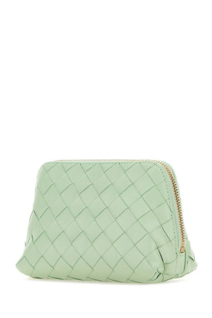 BOTTEGA VENETA | Mint green leather beauty case