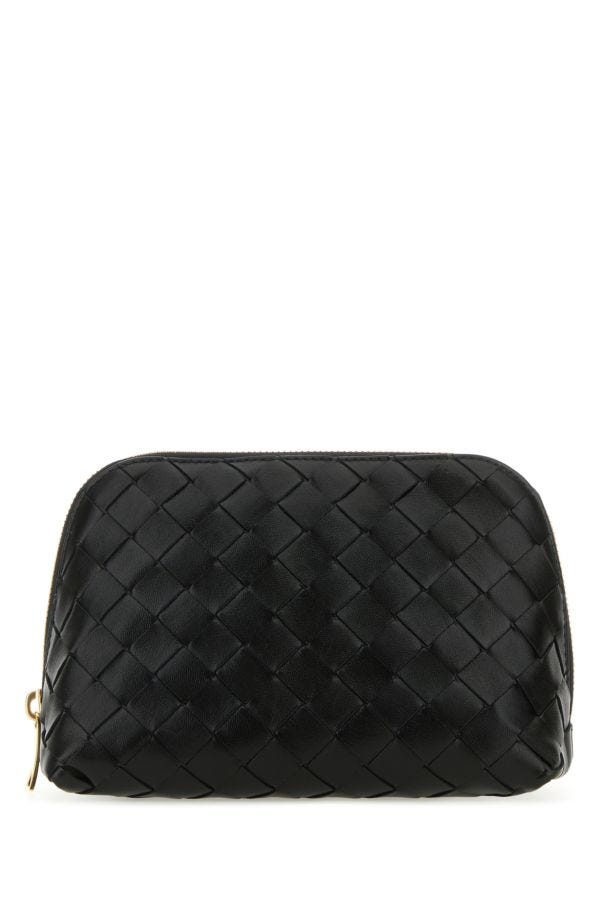 BOTTEGA VENETA | Black leather Half Moon beauty case