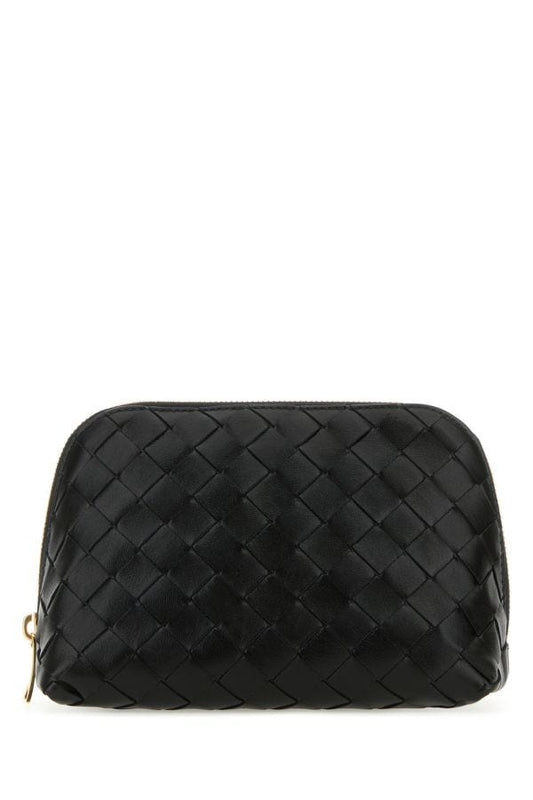 BOTTEGA VENETA | Black leather Half Moon beauty case