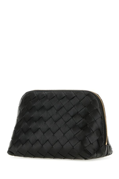 BOTTEGA VENETA | Black leather Half Moon beauty case
