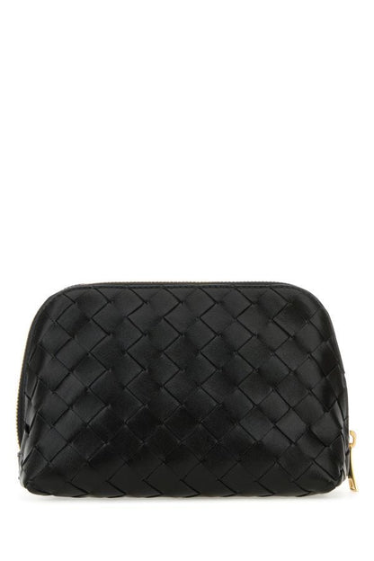 BOTTEGA VENETA | Black leather Half Moon beauty case