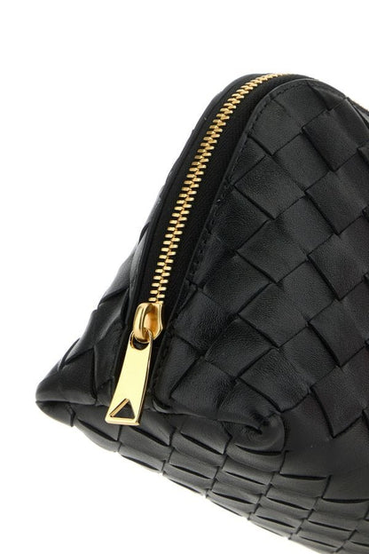 BOTTEGA VENETA | Black leather Half Moon beauty case