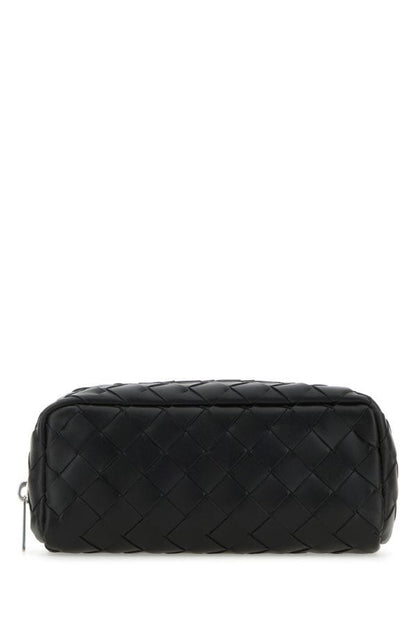 BOTTEGA VENETA | Black leather medium Intrecciato pouch
