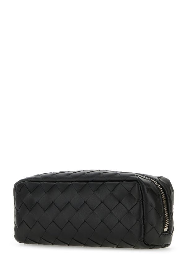 BOTTEGA VENETA | Black leather medium Intrecciato pouch