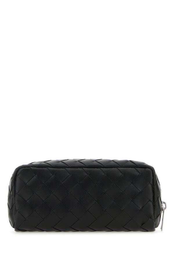 BOTTEGA VENETA | Black leather medium Intrecciato pouch