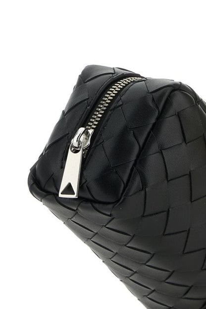 BOTTEGA VENETA | Black leather medium Intrecciato pouch