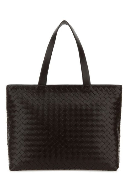 BOTTEGA VENETA | Dark brown leather Intrecciato shopping bag