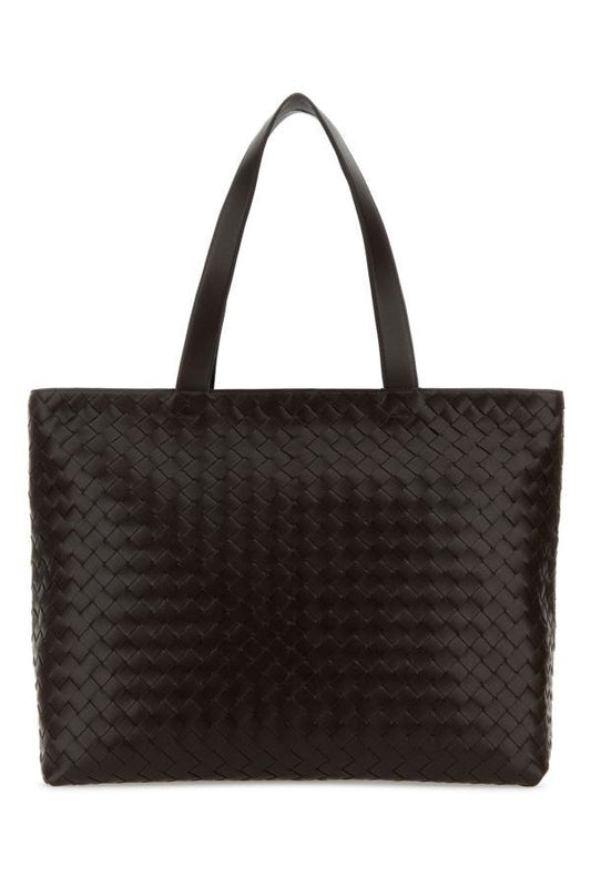 BOTTEGA VENETA | Dark brown leather Intrecciato shopping bag