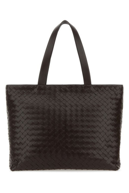 BOTTEGA VENETA | Dark brown leather Intrecciato shopping bag