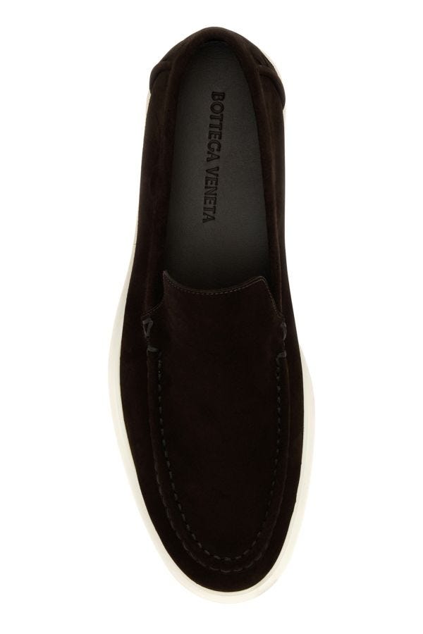 BOTTEGA VENETA | Dark brown suede Astaire loafers