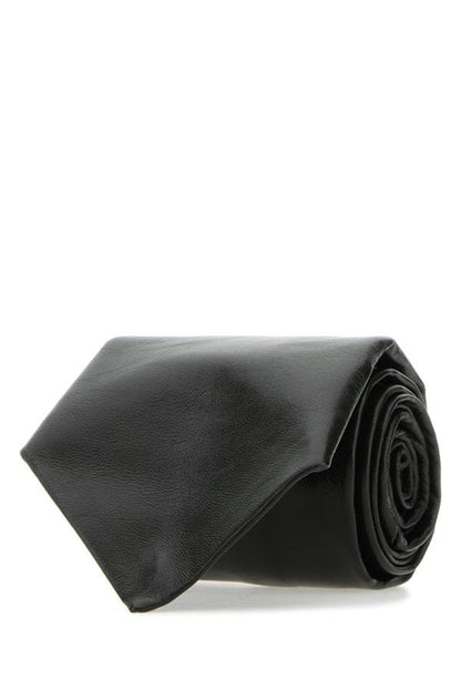 BOTTEGA VENETA | Black leather tie
