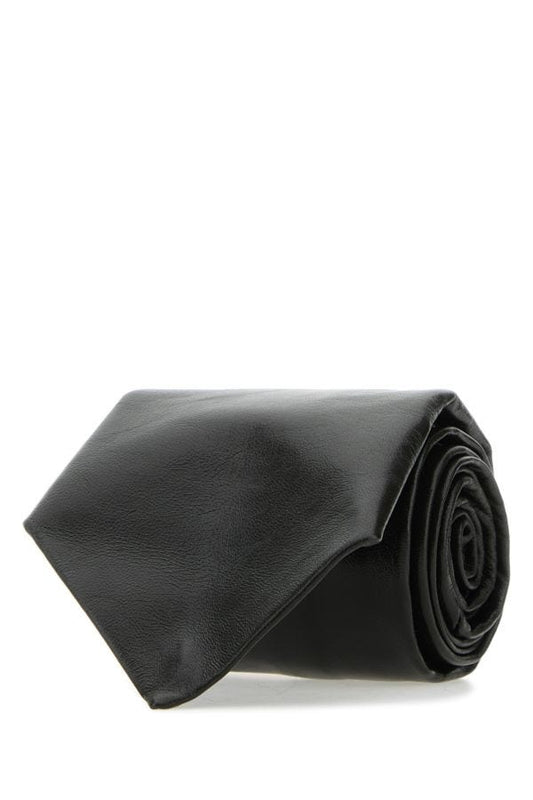 BOTTEGA VENETA | Black leather tie