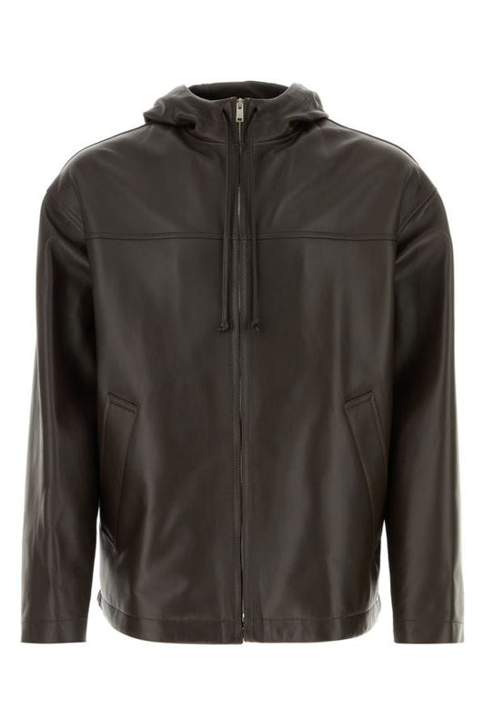 BOTTEGA VENETA | Dark brown leather jacket