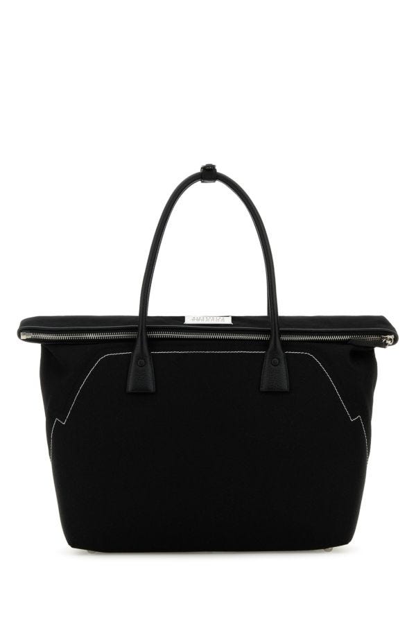 MAISON MARGIELA | Black leather large 5AC shopping bag