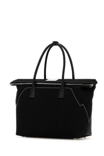 MAISON MARGIELA | Black leather large 5AC shopping bag