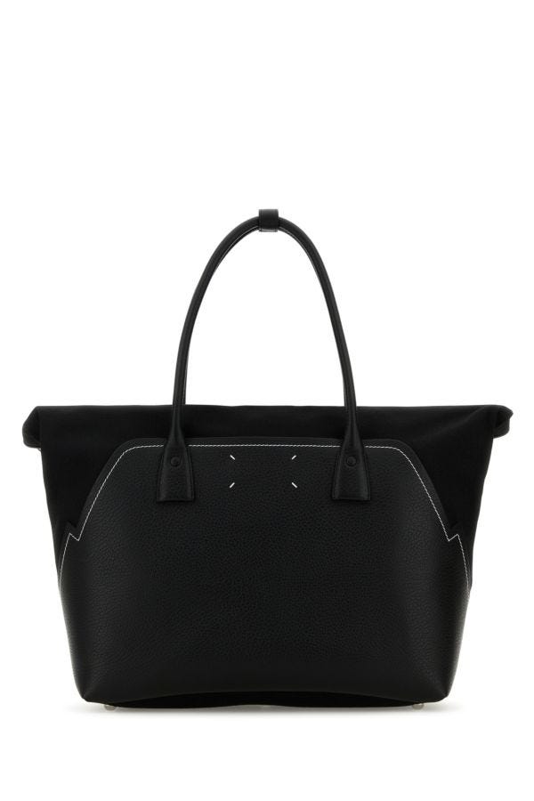 MAISON MARGIELA | Black leather large 5AC shopping bag