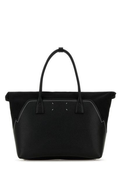 MAISON MARGIELA | Black leather large 5AC shopping bag