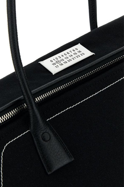 MAISON MARGIELA | Black leather large 5AC shopping bag